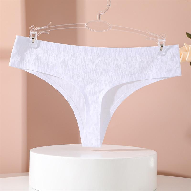 FINETOO Nahtlose Seidenunterwäsche Damen Höschen Sexy Low-Waist Stretch Einfarbig Dessous S-XL Mode