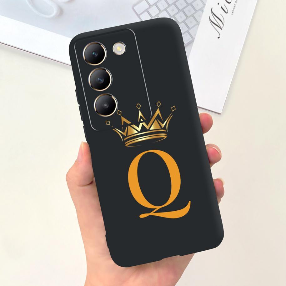 For Vivo Y100 5G Case V2327 Fashion A Z Letters Soft Phone Cases For Vivo Y 100 V30 Lite 5G V40 SE Cover Vivo T3 5G V2334 Fundas