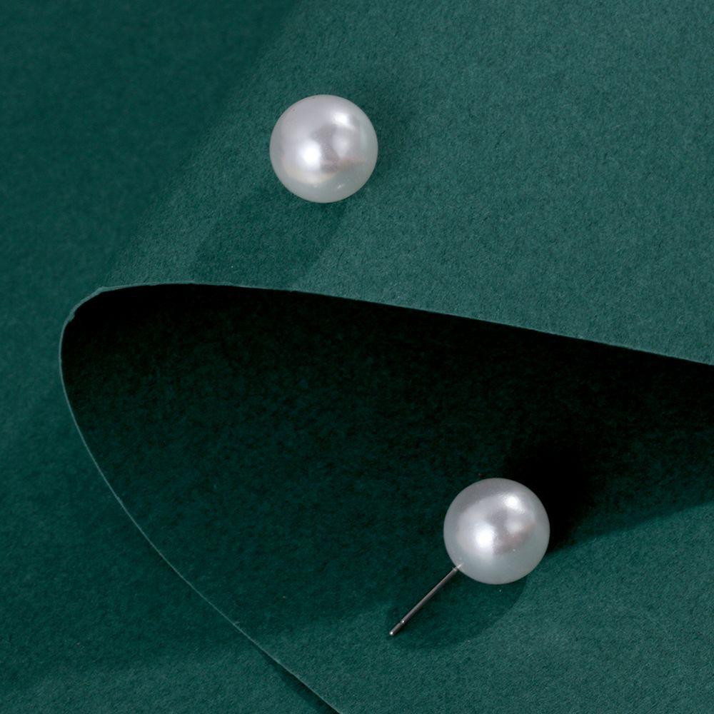 Round Shape Round Ball Earrings 4mm 5mm 6mm 8mm 10mm 12mm Ear Stud Pearl Earrings  Party