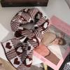Korean Style Plaid Heart Scarf Thickened Winter Cashmere Shawl Elegant Y2K Checkered Scarf  Unisex