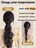 18 Inch Synthetic Curly Wavy Ponytail Extension Elastic Headband Hairpiece For Women Daily Party Styling Accessory