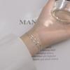 Minimalist Double Layer Bracelet Women Sterling Geometric Line Design Elegant Dainty Jewelry