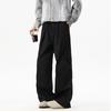 American retro washed overalls men's spring and autumn tide loose pleated versatile drape design straight casual pants
