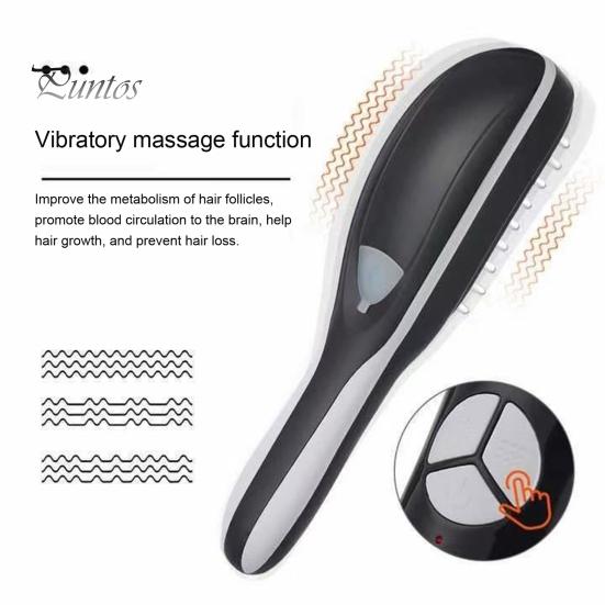 Electric Hair Brush Blue Red Light Phototherapy Rechargeable Promote Hair Growth Handheld Vibrating Scalp Massage Men Women Hair Detangling Comb