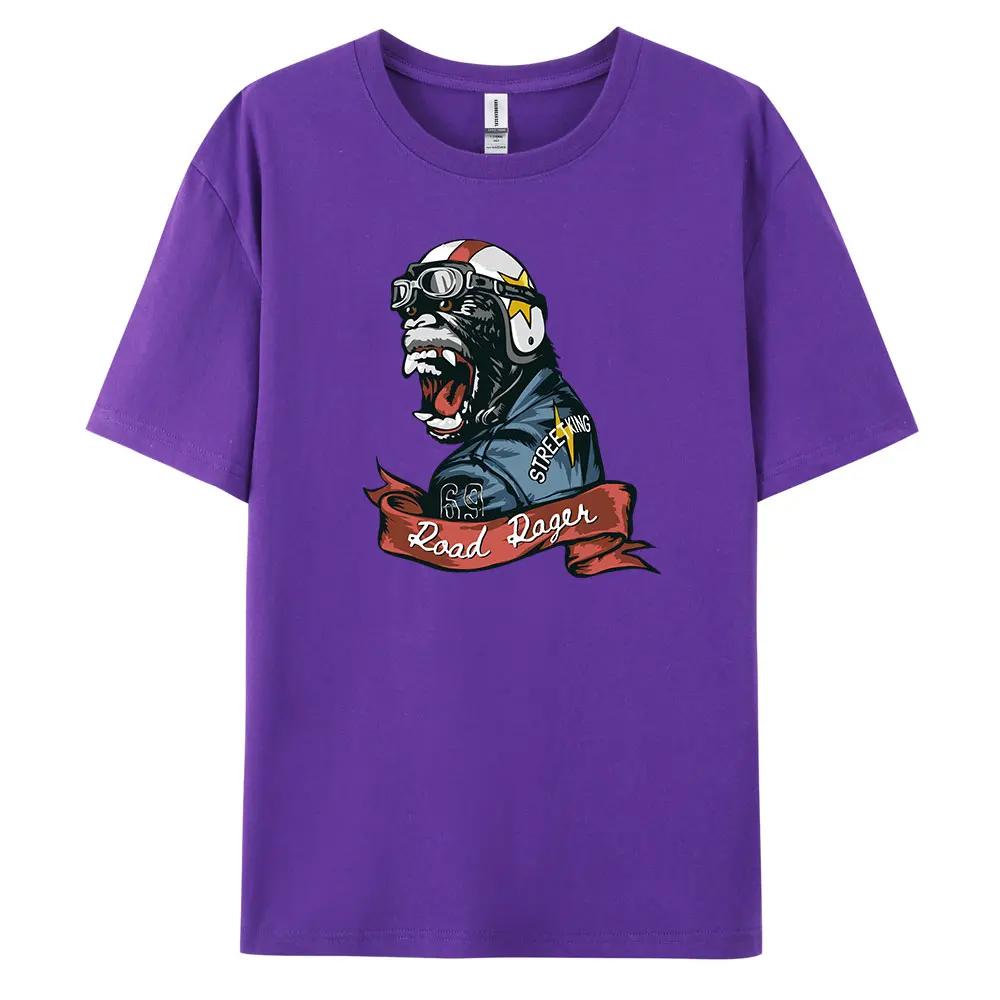 Orangutan Men's Casual Short-sleeved T-shirt with 100% Cotton Fashion print Tees oversize