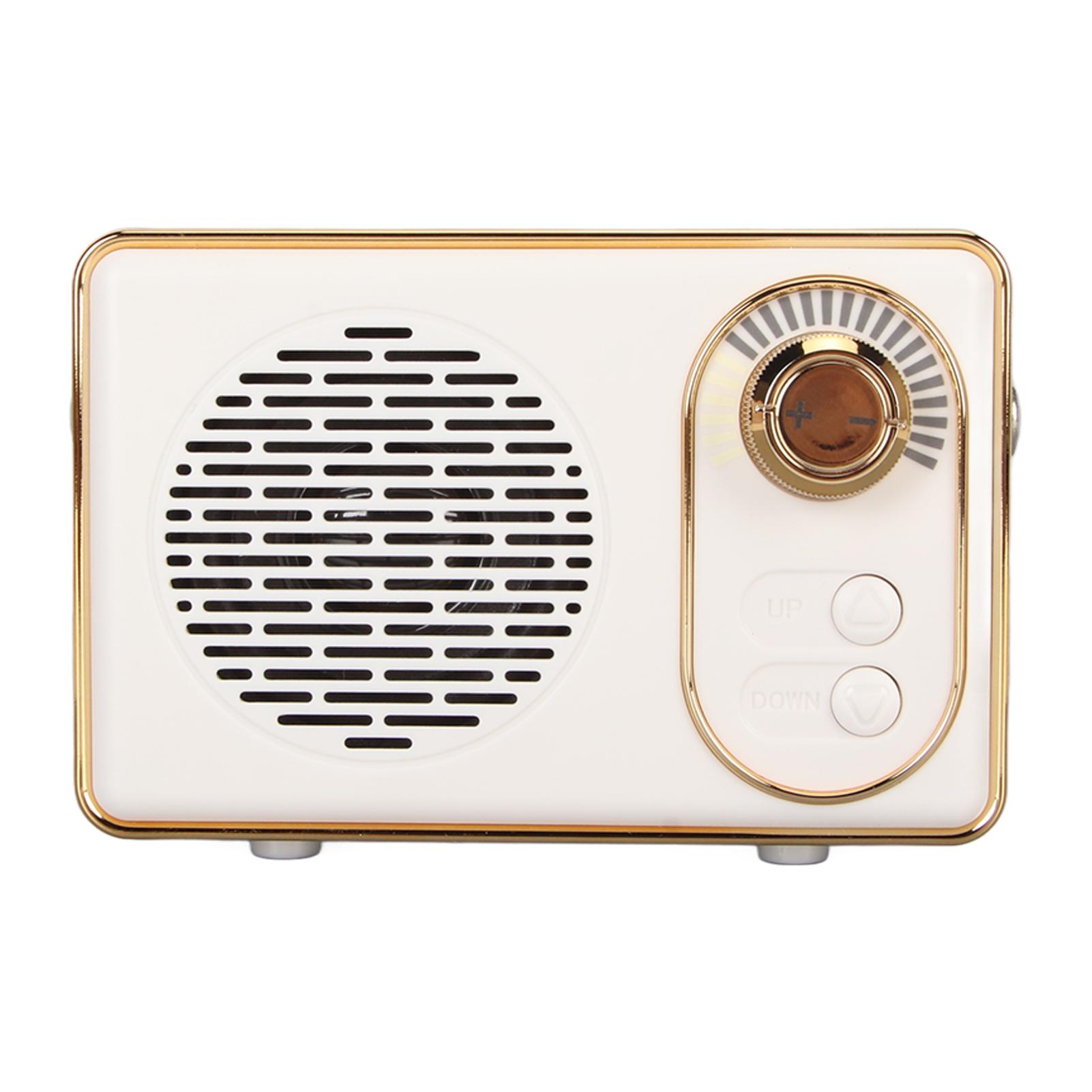 

Ретро Bluetooth 5.0 динамик Винтажный мини Bluetooth динамик Карта памяти AUX USB перезаряжаемый MP3 белый