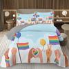 Rainbow Bedspread Queen/Full People Celebrating International Day for LGBT Community Quilt Set Colorful Rainbow Striped Coverlet