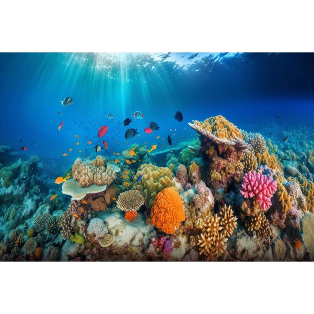 Underwater World Seabed Photography Backdrop Decor Ocean Undersea Fish Coral Baby Birthday Background Photo Studio Props Custom
