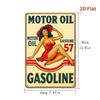 Vintage Retro Motor Oil Gasoline Sign 8x12 Inch Metal Wall Art Funny Garage Bar Cafe Restaurant Decor 2D Plaque