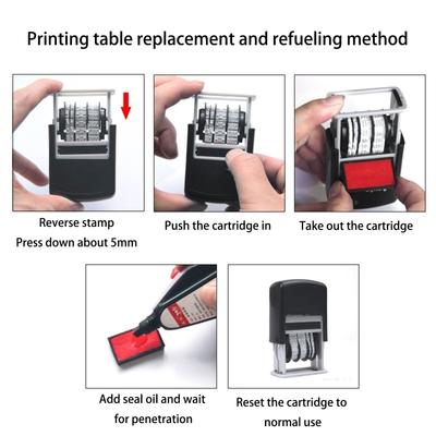 Multifunctional Number Stamp Date Stamp Office Stamp Self Inking Dater Stamp Adjustable Number Stamp School Supplies