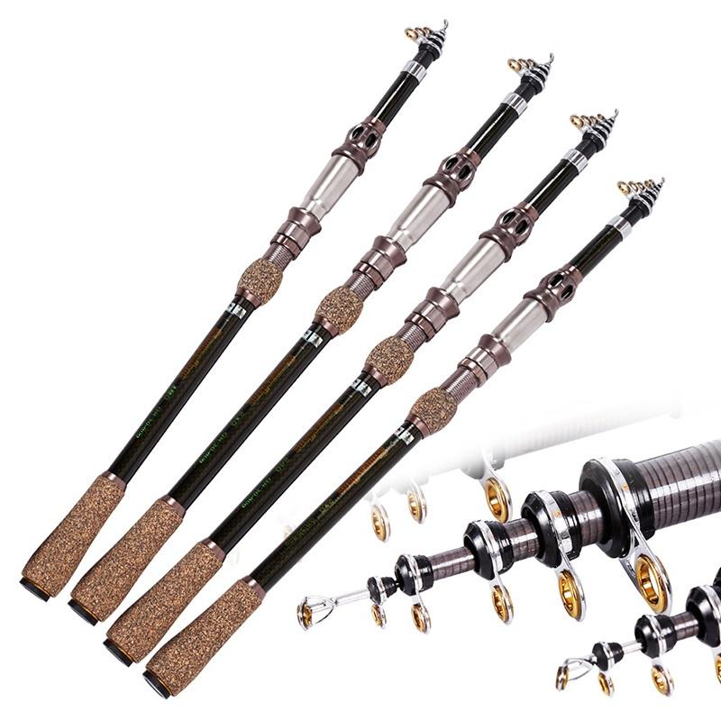 Protable Carbon Fishing Rod Telescopic 1.8m-2.7m Sea Fishing Pole Saltwater Stream Fishing Rods