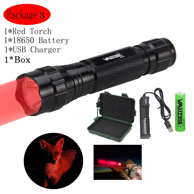 5000LM Led Hunting Flashlight Tactical Green/RED Weapon Light Outdoor Camping/Hiking/Hunting Torch+18650+Charger