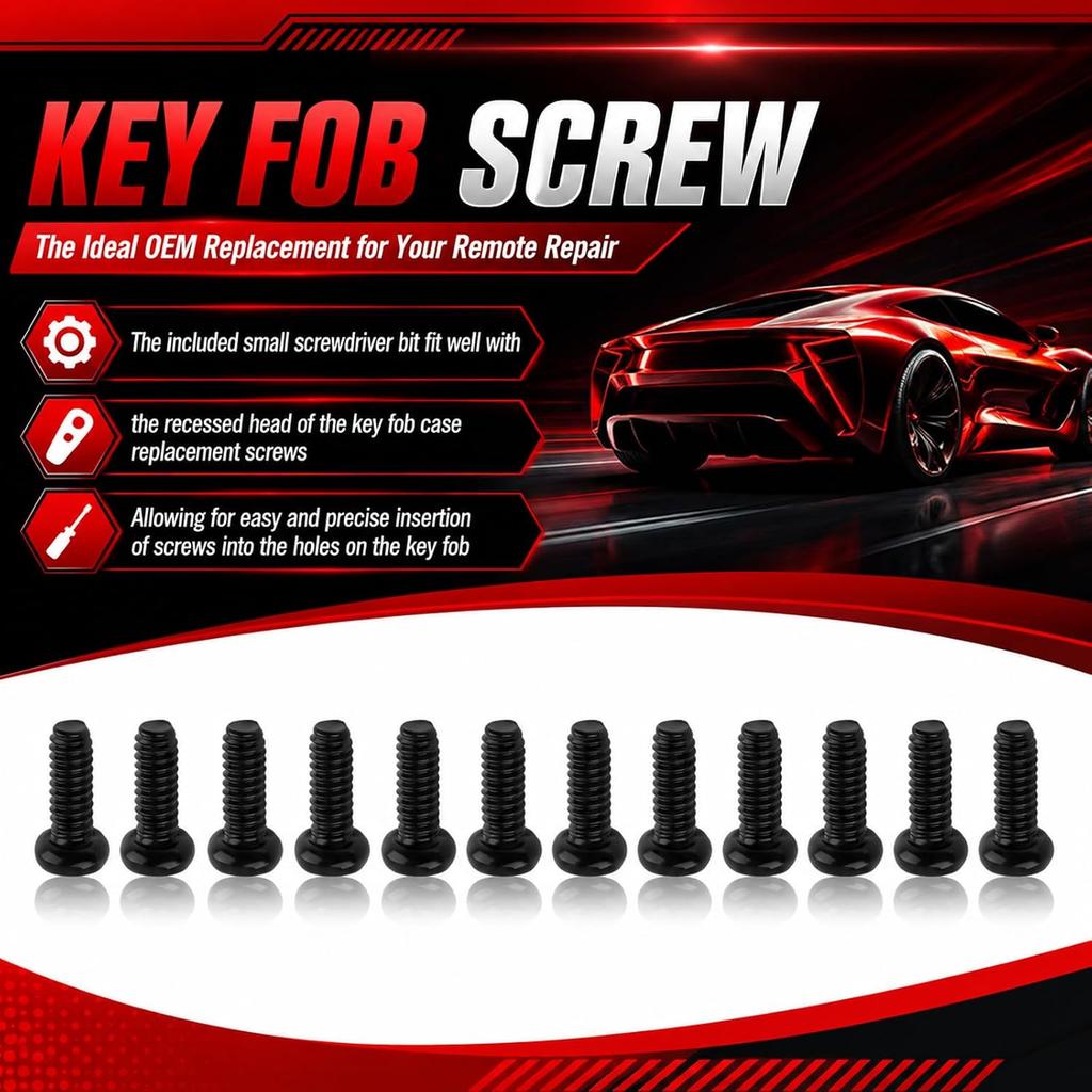 12PCS M2*5 Car Key Fob Screws Replacement OEM#35116-SDA-A11,Stainless Steel Key Fob Repair Kit Compatible with Honda Accord Odyssey,Keys Shell Screws