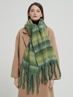 New Imitation Cashmere Women Winter Scarf Ladies Striped Tassel Scarve Pashmina Mujer Foulard Bufanda Echarpe Chales Wrap Shawl