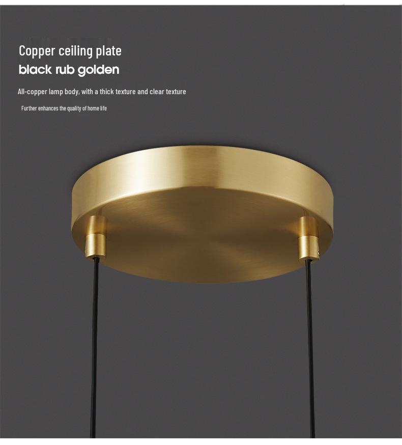 Cross-Border Copper Minimalist Pendant Light for Bedside or Dining