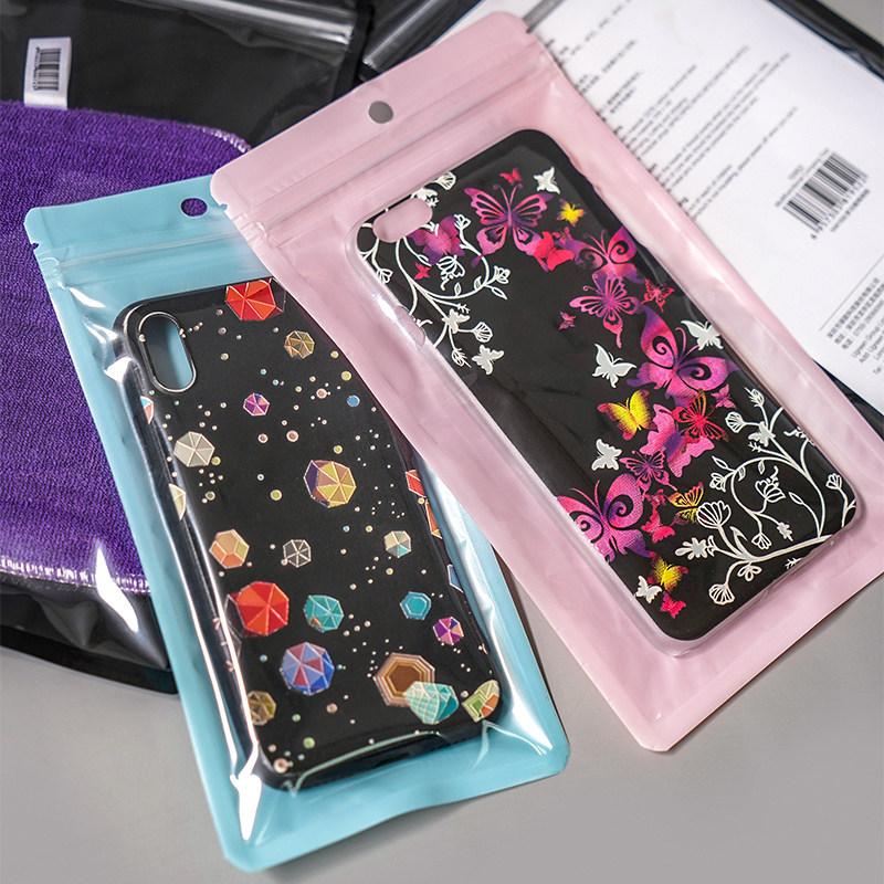 Macaron Colorful Transparent Pearlescent Thickened Recyclable Eco Friendly Offset Printing Zipper Top PE Material Jewelry Small