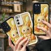 Phone Case: 2D Flat, Suitable for Samsung Galaxy A34 A35 M05 M06 S20 S22 S21 FE Plus 5G Protective Case, Creamy Yellow Little Bunny, Perfect Christmas