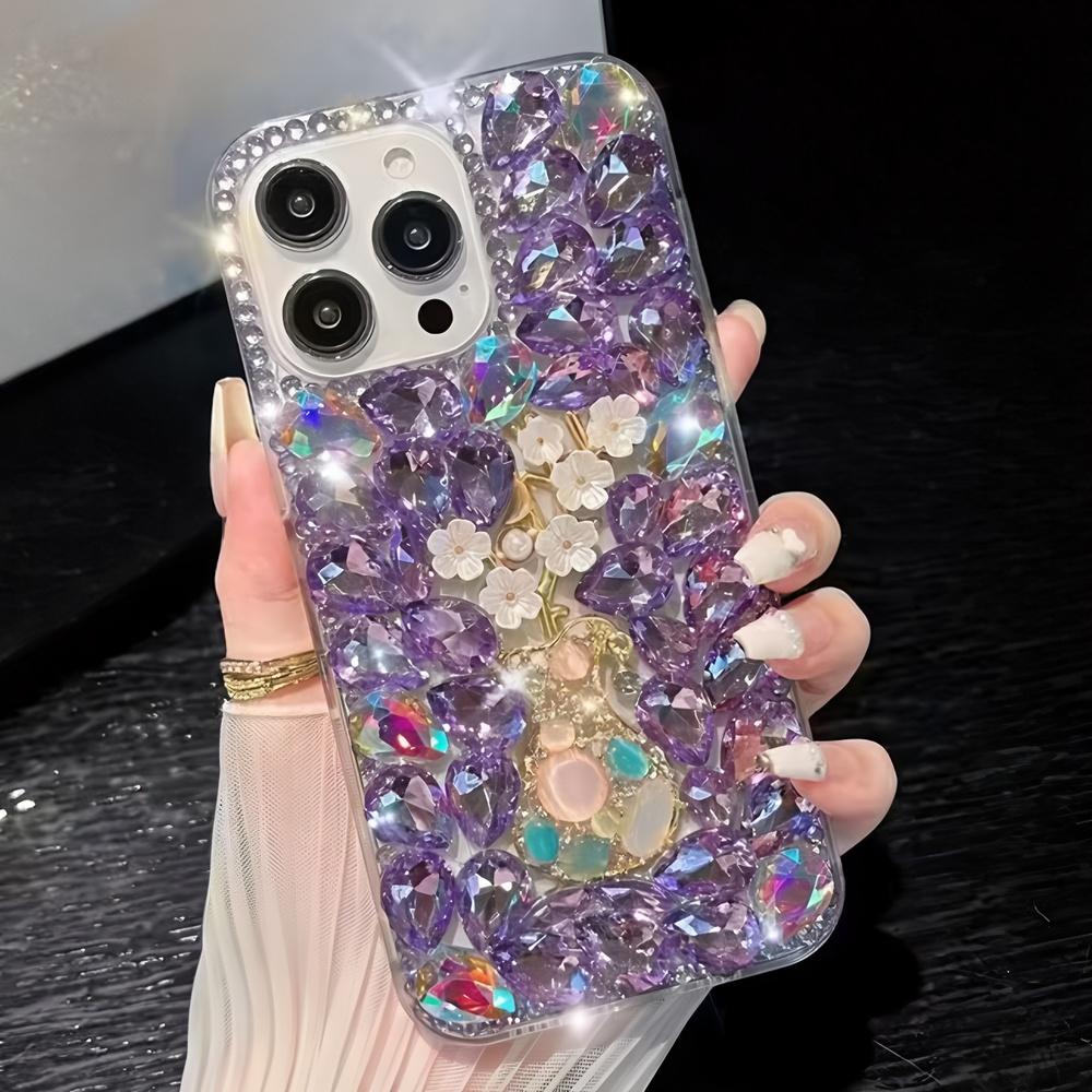 Glitter Rhinestone Phone Case For Honor X60 Pro X50i X30 X50 X40 X30i 5G Bling Crystal Floral Gem Cover