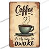 Vintage Coffee Metal Tin Sign Cafe Wall Art Decor Living Room Home Pubs Bar Decoration