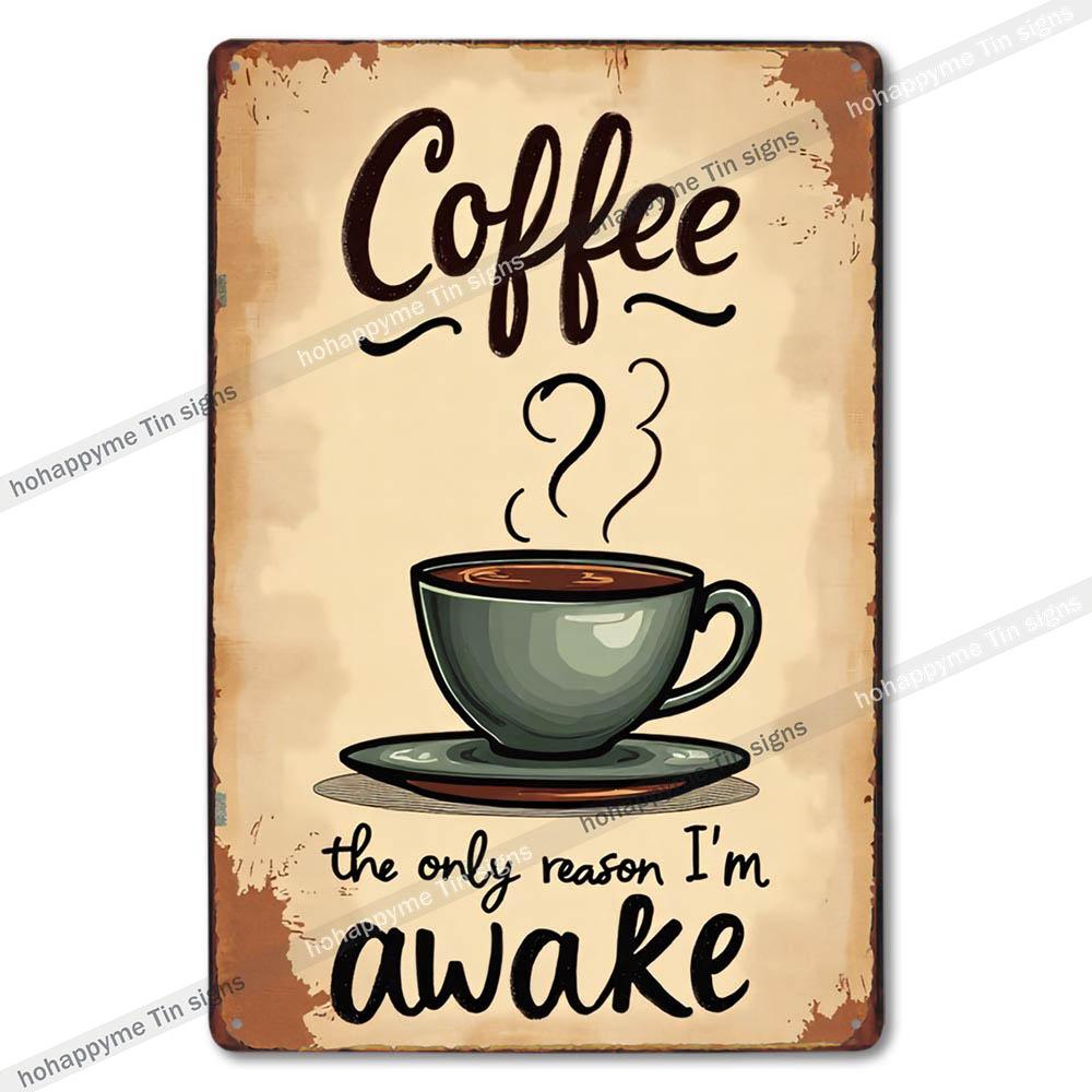 Vintage Coffee Metal Tin Sign Cafe Wall Art Decor Living Room Home Pubs Bar Decoration