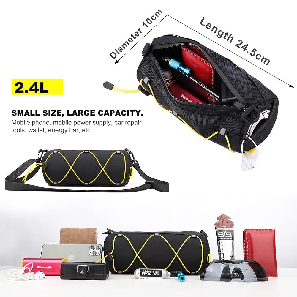 Rhinowalk Bicycle Handlebar Front Bicycle Frame Storage Roll Mountain Bike Commuter Shoulder Professional Cycling Black Bag, Bag, Bag, Bag,