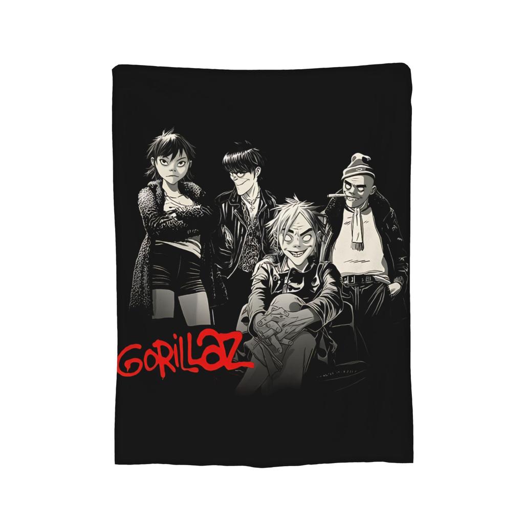 Gorillazs Rock Music Knitted Blanket Flannel Lightweight Throw Blanket for Outdoor Travel Bedroom Quilt