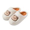 Autumn and Winter New Cartoon Bear Cotton Slippers Household Women's Thick Bottom Indoor Home Plush Slippers Winter