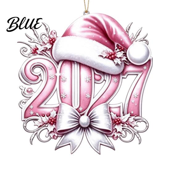 2027 Year Hanging for New 2D Flat Hat Ornament Ornaments Christmas Acrylic Decoration Tree Pendants
