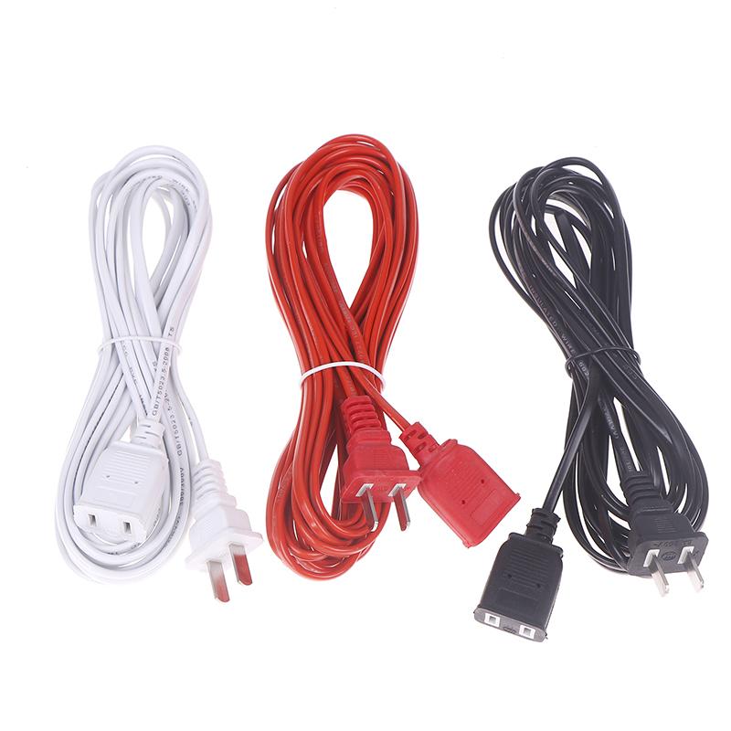 Ac Power Cord White Black Red Line With On/Off Switch Button Cables Wire Two-Pin Plug Cable Extension Cords Adapter