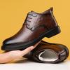 Men's High Top Business Formal Leather Shoes - Warm Winter Non-Slip Wool Velvet Lined
