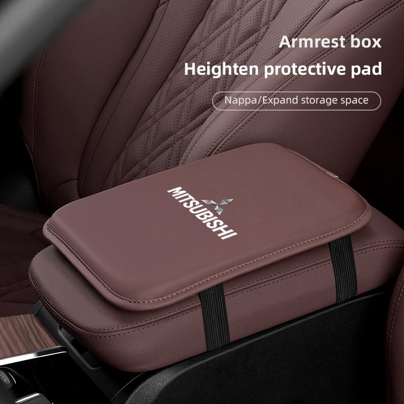 Leather Car Armrest Box Pad Auto Armrest Mat Car Interiors For Mitsubishi Eclipse Lancer Outlander Pajero ASX I200 Space Delica