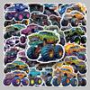 50 Cool Cartoon Monster Truck Stickers: Big Foot Cars for Journals, Motorcycles, and Refrigerators
