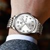 OLEVS Popular Waterproof Analog Metal Band Stainless Steel Day of the Quartz Silver Large Gift Men's Watch, Fashion, Watch, Men's Watch, Watch, Men's
