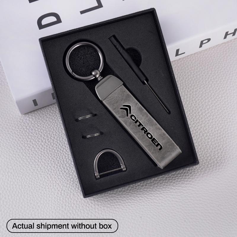 

Leather Car Keyhain Vintage Key Ring For Citroen C1 C2 C3 Vts C4 Saxo C4L C5 C6 C8 Xsara Picasso Berlingo Cactus Aircross C3-XR
