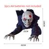 Fantasma Rampicante Elettrico di Halloween Testa Calva Occhi Luminosi Zombie Rampicante Figura Realistica Mobile Stanza degli Enigmi Fantasma Rampicante