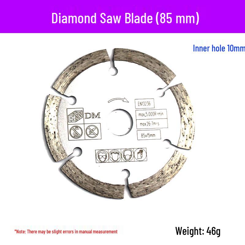 3" Mini Electric Circular Saw Blade for Wood, Plastic & Metal, Diamond Grinding Wheel, 85x10x12mm