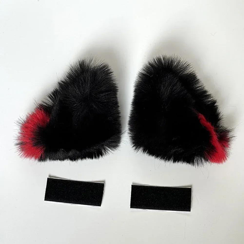 2 Stück Auto Motorrad Helm Dekoration Elektrofahrrad Weiche kleine Plüsch Katzenohren für Motocross Full Face Off Road Helm Aufkleber