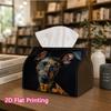 1pc, 2d Flat Printing, Tissue Box Flower Dog Drawing Pattern Printed Tissue Box, Suitable for Vacation Home Decoration, Kitchen, Living Room, Car Holi