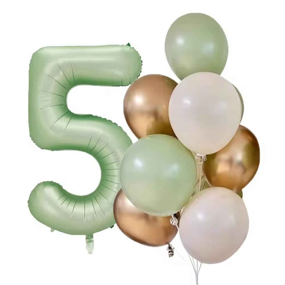 12pcs 40inch Olive Green Number 0-9 Balloon Helium Foil Digital Balloon For Kids Adult Birthday Anniversary Wedding Party Decor