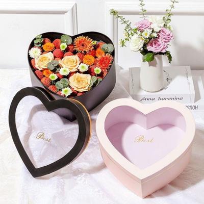Juego de 2 cajas de flores en forma de corazón, cajas de regalo con tapas para arreglos florales, caja de regalo para dama de honor, propuesta de matrimonio, cumpleaños, baby shower, San Valentín.