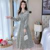 French Ruffled Floral Dress for Women In Spring New Style Waist-hugging Temperament Bow Tie Base Skirt