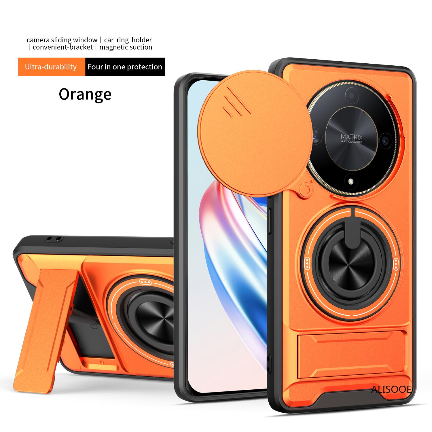 

Funda for Honor X9B 5G Case Rotatable Slide Camera Protection Ring Stand Shockproof Cover Capa for Honor X9B 5G Funda for Honor X9B 5G помаранчевий