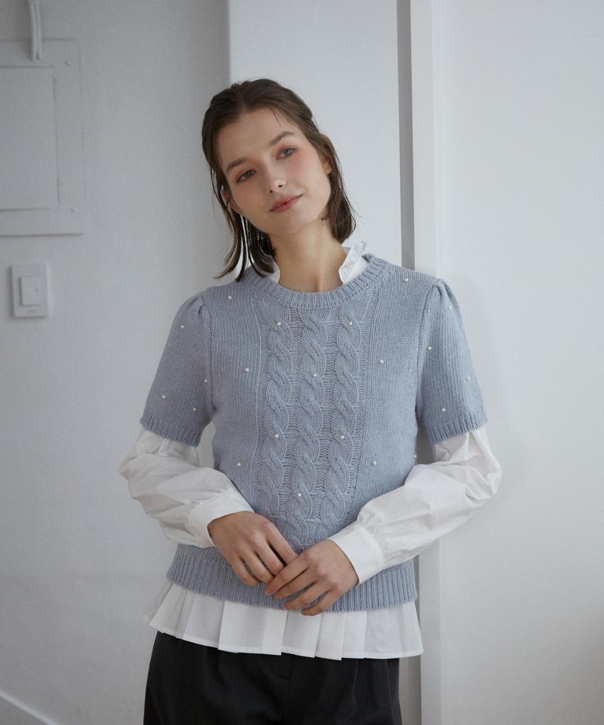 WIOE Pearl Half Knit_Blue