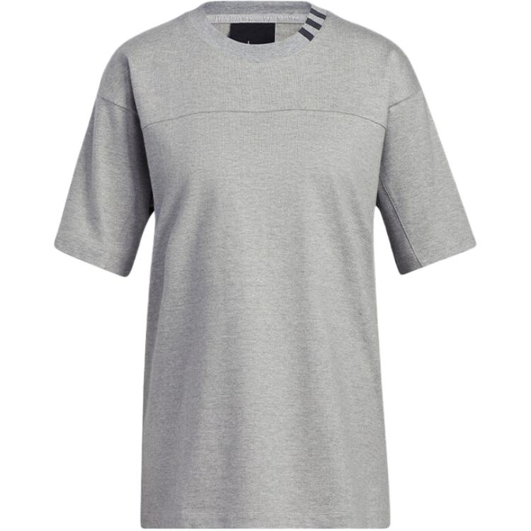 Adidas Ivy Park Comfortable Round Neck Drop Shoulder Short Sleeve T-Shirt Unisex Tops Medium-Gray Mixed-Color HN1565