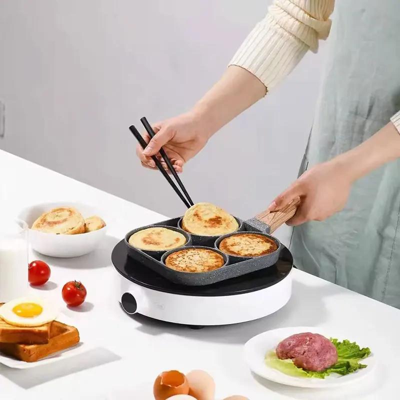 Egg Frying Pan Nonstick Pancake Pans 4-Cups Cookware Pancake Pan Egg Pan Suitable for Gas Stove Induction Cooker
