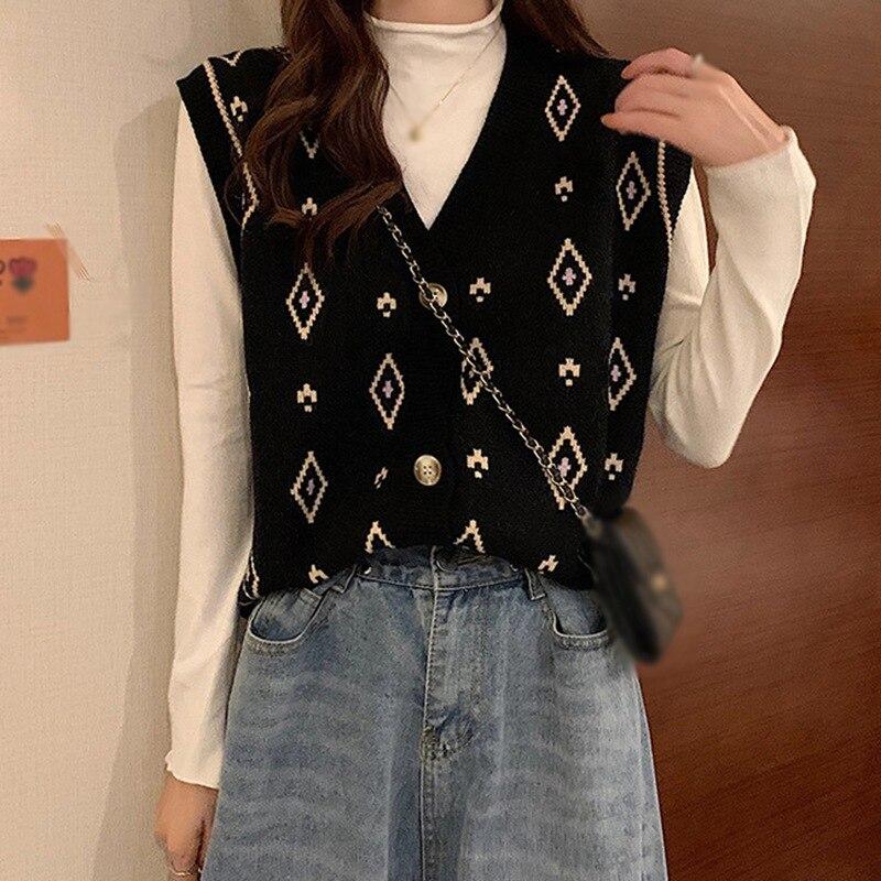 Buy Women's Knit Sweater Vest Female 