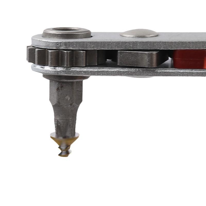 Bidirectional Flat Head Mini Angle Ratchet Wrench and Hex Screwdriver