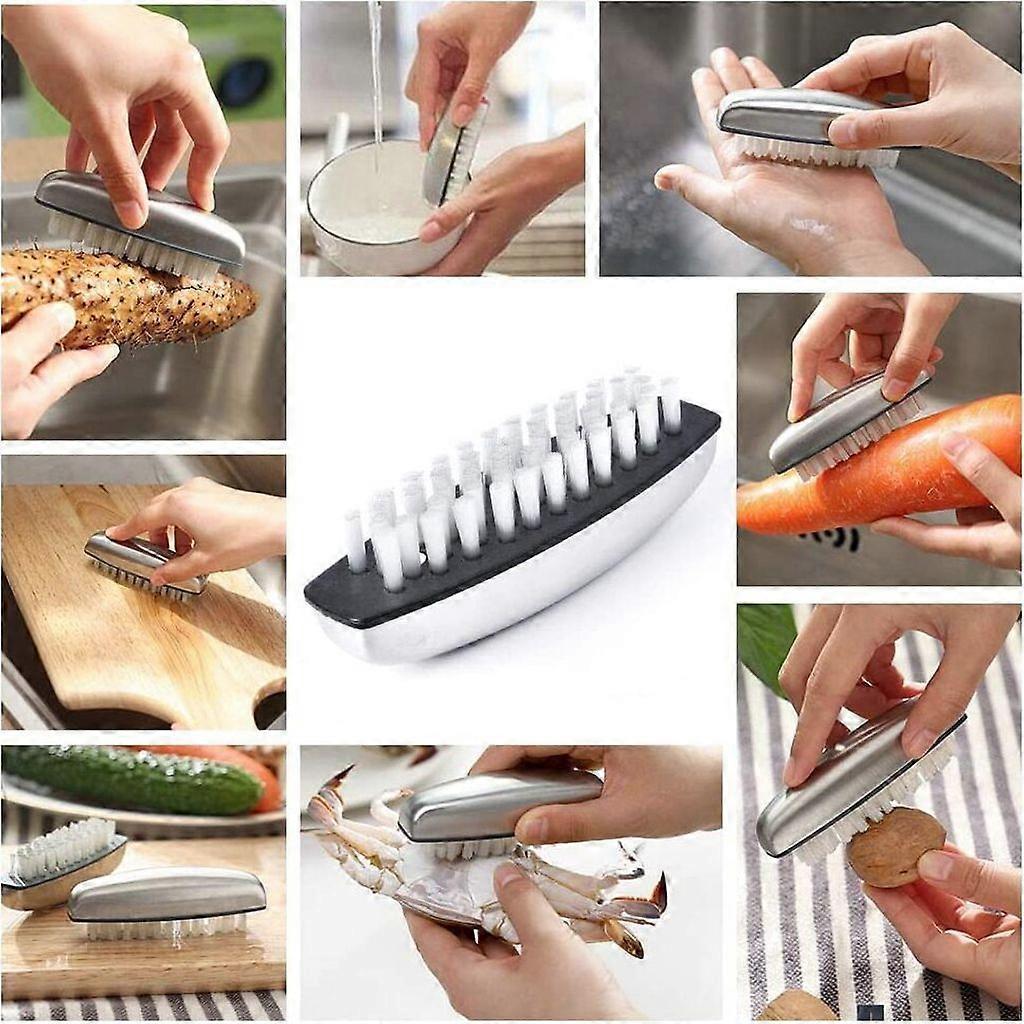 2-pack Stainless Steel Hand Brush, Nail Brush for Odor Removal