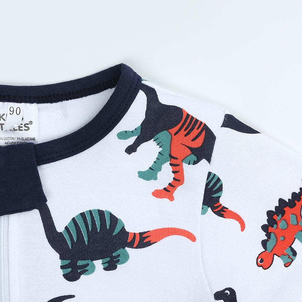 Newborn Baby Boys Girls Cartoon Romper Zip Front Non-Slip Footed Sleeper Pajamas