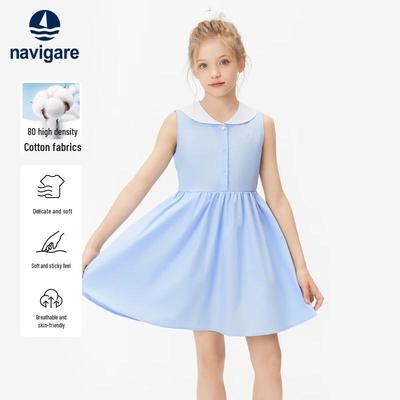 Girls' Summer Sleeveless Pleated Dress
